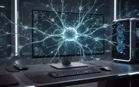 A futuristic personal computer setup with glowing AI neural network patterns on the screen, representing advanced AI PCs. - Foto: über boerse-global.de