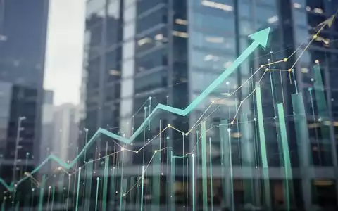 Abstrakte Darstellung eines aufsteigenden Finanzdiagramms vor einem modernen Bürogebäude, symbolisiert Neustart und Restrukturierung. - Foto: über boerse-global.de