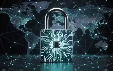 Digitales Vorhängeschloss mit Leiterplattenmuster, Symbol für Cybersicherheit und globalen Netzwerkschutz vor Cyberkriminalität. - Foto: über boerse-global.de