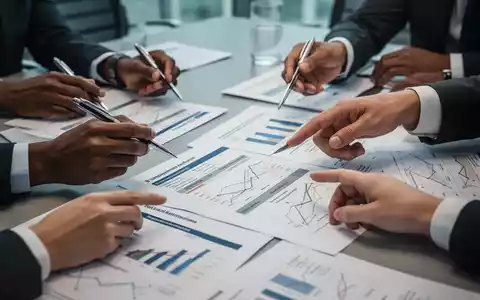 Hände, die Dokumente mit Diagrammen und Zahlen auf einem Konferenztisch halten, symbolisieren die Diskussion über Versicherungsreformen. - Foto: über boerse-global.de