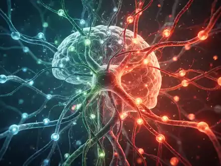 Abstrakte Darstellung von Emotionen mit leuchtenden neuronalen Pfaden und Farbverläufen von kühlen zu warmen Tönen. - Foto: über boerse-global.de