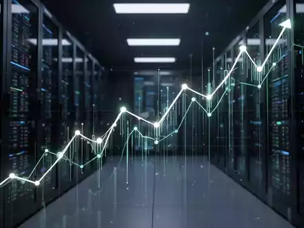 Eine stilisierte Darstellung eines aufwärts gerichteten Aktiencharts mit leuchtenden Linien, die KI-gesteuertes Wachstum symbolisieren. - Foto: über boerse-global.de