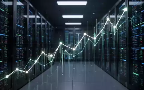 Eine stilisierte Darstellung eines aufwärts gerichteten Aktiencharts mit leuchtenden Linien, die KI-gesteuertes Wachstum symbolisieren. - Foto: über boerse-global.de