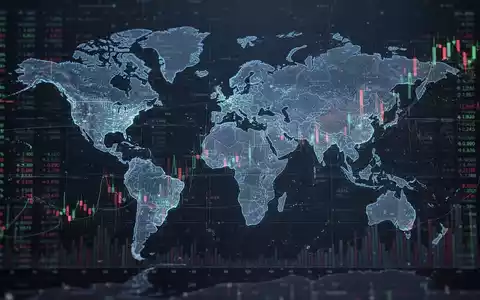 Abstrakte Darstellung globaler Finanzmärkte mit Datenströmen und Weltkarte. - Foto: über boerse-global.de