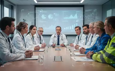 Eine Gruppe von Fachleuten diskutiert in einem modernen Konferenzraum, mit Diagrammen und Daten im Hintergrund, die psychische Gesundheit und Arbeitssicherheit thematisieren. - Foto: über boerse-global.de