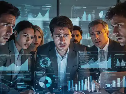 Ein Team von Büroangestellten arbeitet gemeinsam an einem Projekt, einige zeigen Anzeichen von Stress, andere konzentrieren sich. - Foto: über boerse-global.de