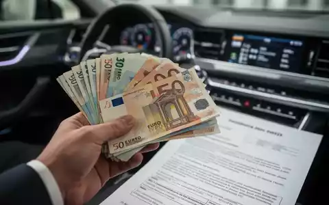 Eine Hand hält einen Stapel Euro-Banknoten, im unscharfen Hintergrund sind ein Autocockpit und ein juristisches Dokument zu sehen. - Foto: über boerse-global.de
