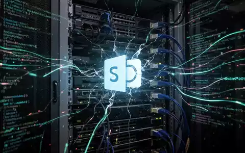 Düstere, bedrohliche digitale Darstellung eines Serverracks mit glühenden Code- und Datenströmen, die einen Cyberangriff symbolisieren. - Foto: über boerse-global.de