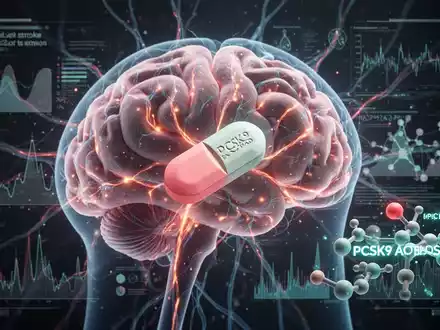 Ein stilisiertes menschliches Gehirn mit leuchtenden neuronalen Pfaden, überlagert mit medizinischen Daten und Medikamenten. - Foto: über boerse-global.de