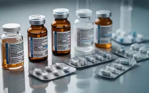 Nahaufnahme von verschiedenen Medikamentenflaschen und Blisterpackungen auf einer sterilen, reflektierenden Oberfläche. - Foto: über boerse-global.de