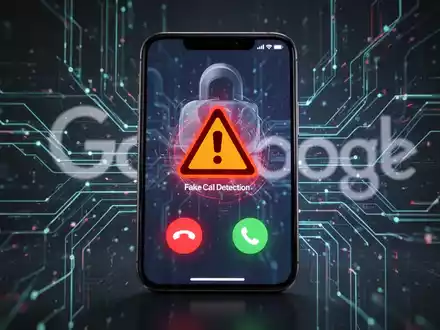 Ein Smartphone-Bildschirm zeigt ein Warnsymbol über einem Anrufbildschirm, um die Erkennung gefälschter Anrufe zu symbolisieren. - Foto: über boerse-global.de