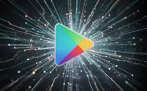 Stilisiertes Google Play Store-Symbol mit strahlenden digitalen Linien, das Richtlinienänderungen und neue Chancen für Entwickler darstellt. - Foto: über boerse-global.de