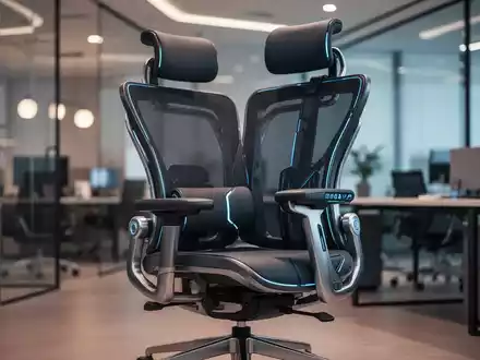 Ein moderner, ergonomischer Bürostuhl mit futuristischem Design in einem stilvollen Büroumfeld, der Komfort und Technologie symbolisiert. - Foto: über boerse-global.de