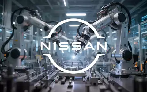 Abstrakte Darstellung einer hochmodernen Fabrik mit verschwommenen Industrierobotern und Maschinen, die Innovation und Automatisierung symbolisieren. - Foto: über boerse-global.de