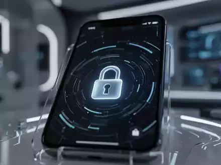 Nahaufnahme eines Smartphone-Bildschirms mit einer stilisierten Sperrbildschirm-Oberfläche und einem schimmernden Vorhängeschloss-Symbol. - Foto: über boerse-global.de