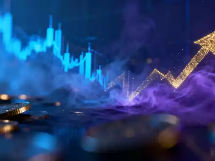 Abstrakte, atmosphärische Darstellung des digitalen Finanzsektors mit dynamischem Licht- und Schattenspiel, das Aufbruch und Absturz symbolisiert. - Foto: über boerse-global.de