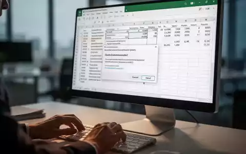 Nahaufnahme einer Excel-Tabelle auf einem Bildschirm mit Datenabfragen und Authentifizierungsaufforderungen, Hände auf einer Tastatur. - Foto: über boerse-global.de