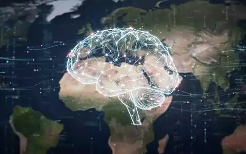Leuchtendes, vernetztes KI-Gehirn über Europa- und Afrika-Karte, Symbol für technologische Expansion und Innovation. - Foto: über boerse-global.de