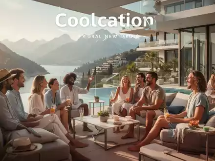 Eine Gruppe von Menschen genießt einen Kurzurlaub an einem modernen Urlaubsort, der Entspannung und neue Reisetrends symbolisiert. - Foto: über boerse-global.de