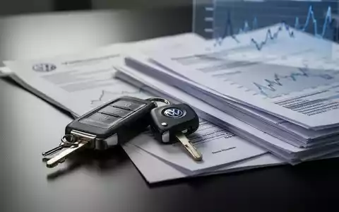 Ein Volkswagen-Autoschlüssel liegt auf einem Schreibtisch neben Dokumenten, die neue Dienstwagenregeln und Kostensenkungen symbolisieren. - Foto: über boerse-global.de