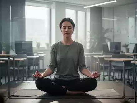 Eine Person sitzt in einer ruhigen, gelassenen Umgebung und meditiert, symbolisierend Entspannung und Stressmanagement. - Foto: über boerse-global.de