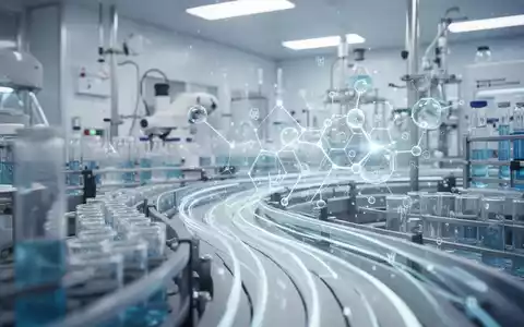 Abstrakte Darstellung der Pharmaindustrie mit Fokus auf Innovation und beschleunigte Prozesse in kühlen Blau- und Weißtönen. - Foto: über boerse-global.de