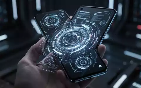 Nahaufnahme eines modernen Smartphone-Bildschirms mit komplexer, leuchtender digitaler Oberfläche und abstrakten Mustern, die versteckte Softwarefunktionen darstellen. - Foto: über boerse-global.de