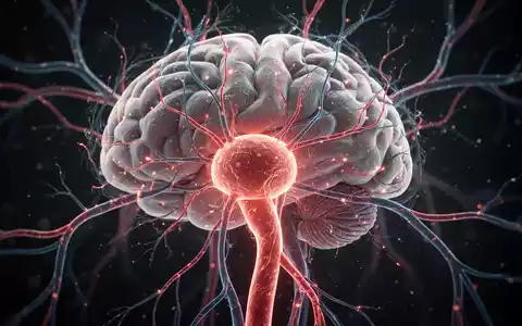 Nahaufnahme einer detaillierten medizinischen Illustration eines Gehirnaneurysmas mit leuchtenden Gefäßen und neurologischen Verbindungen. - Foto: über boerse-global.de