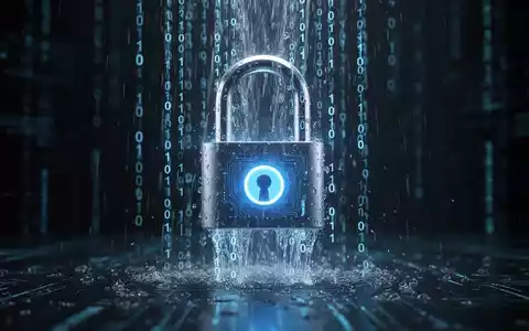Leuchtend blaues digitales Vorhängeschloss mit Binärcode, symbolisiert Cybersicherheit und Datenschutz im digitalen Zeitalter. - Foto: über boerse-global.de