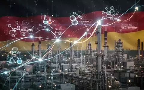 Abstrakte Darstellung von Forschung und Innovation, die mit Wirtschaftswachstum verbunden sind, vor einem Hintergrund, der Deutschland andeutet. - Foto: über boerse-global.de