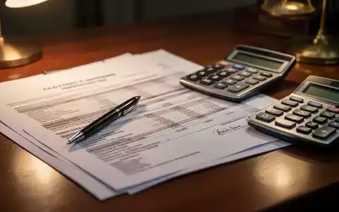 Nahaufnahme von juristischen Dokumenten, einem Stift und einem Taschenrechner auf einem Schreibtisch, die Nachlassplanung und Erbschaftssteueranalyse symbolisieren. - Foto: über boerse-global.de