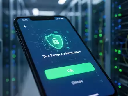 Smartphone mit Zwei-Faktor-Authentifizierung, unscharfer Hintergrund sicherer Dateninfrastruktur, symbolisiert digitale Sicherheit. - Foto: über boerse-global.de
