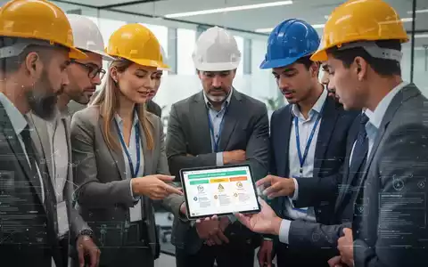 Mitarbeiter in einem modernen Büro überprüfen digitale Sicherheitsprotokolle auf einem Tablet, symbolisch für Arbeitsschutz und neue Vorschriften. - Foto: über boerse-global.de