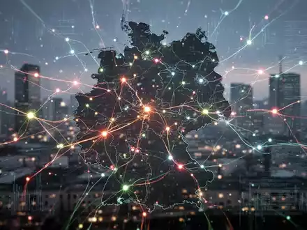 Digitale Darstellung der deutschen Infrastruktur mit fortschrittlicher Technologie und kämpfenden öffentlichen Diensten. - Foto: über boerse-global.de
