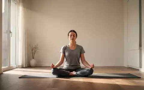 Eine Person sitzt in einem minimalistischen Raum in meditativer Pose, umgeben von sanftem Licht, das Ruhe und Besinnung symbolisiert. - Foto: über boerse-global.de