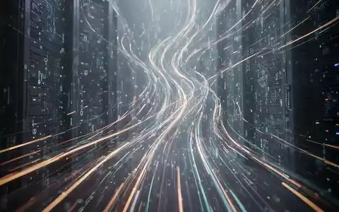 Abstrakte Darstellung von Datenwachstum und Technologie, mit aufwärts gerichteten Lichtspuren und digitalen Mustern, die Expansion symbolisieren. - Foto: über boerse-global.de