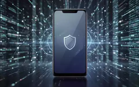 Moderner Smartphone-Bildschirm mit Sicherheitsupdate-Benachrichtigung, abstrakte digitale Muster im unscharfen Hintergrund. - Foto: über boerse-global.de