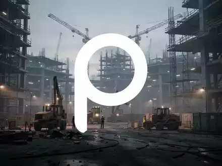 Eine abstrakte, atmosphärische Szene einer großen Baustelle bei Sonnenuntergang, die Störung und Untersuchung in der Schwerindustrie andeutet. - Foto: über boerse-global.de