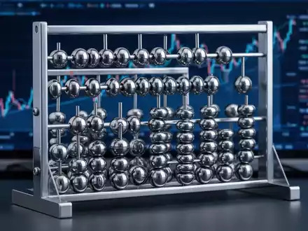 Ein modernes Rechenbrett mit glänzenden Perlen, das eine subtile Reflexion eines Finanzdiagramms im Hintergrund zeigt. Symbolisiert Prüfung und langfristige Finanzplanung. - Foto: über boerse-global.de