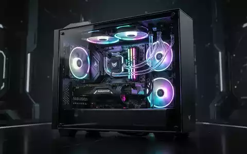 Nahaufnahme eines leistungsstarken, selbst gebauten Gaming-PCs mit beleuchteten Komponenten hinter einer durchsichtigen Seitenwand. - Foto: über boerse-global.de