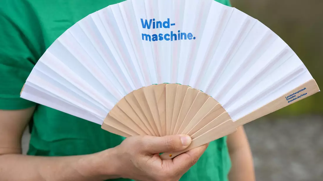 Fächer gewissermaßen als faltbare Windmaschinen sind gefragt. - Bild: Sebastian Kahnert/dpa
