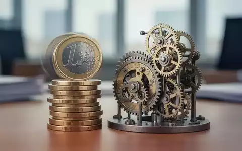 Ein Stapel Euro-Münzen neben einem System kleiner Zahnräder, das die Komplexität der Rentenreform und Finanzierung symbolisiert. - Foto: über boerse-global.de