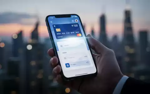 Eine Hand hält ein Smartphone mit einer digitalen Brieftasche vor dem Hintergrund einer verschwommenen Stadtlandschaft bei Dämmerung. - Foto: über boerse-global.de