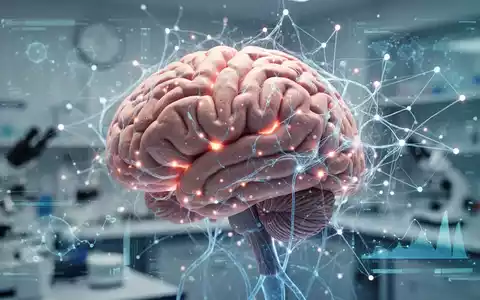 Ein stilisiertes menschliches Gehirn mit leuchtenden Neuronen und digitalen Datenüberlagerungen, das medizinische Forschung und Technologie symbolisiert. - Foto: über boerse-global.de