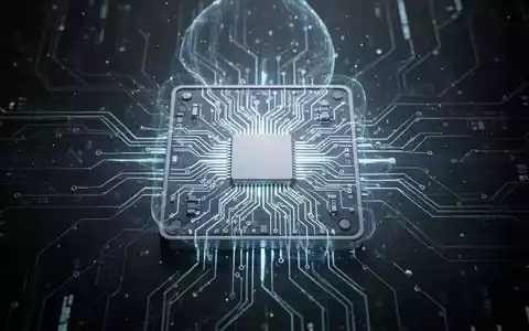 Stilisierter Mikrochip mit leuchtenden Schaltkreismustern, symbolisiert KI-Verarbeitung und Zukunftstechnologie. - Foto: über boerse-global.de