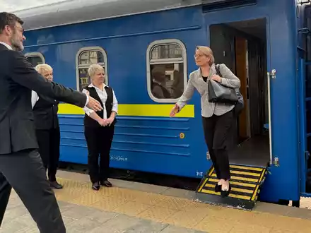FĂŒr Justizministerin Hubig ist es die erste Reise nach Kiew seit ihrem Amtsantritt. - Foto: Anne-Beatrice Clasmann/dpa