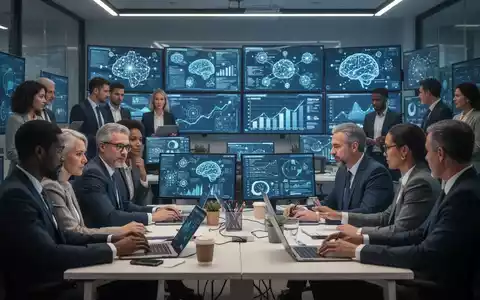 Eine Gruppe von Fachleuten, die in einem modernen Büro an Computern und digitalen Bildschirmen arbeiten und zusammenarbeiten. - Foto: über boerse-global.de
