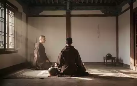 Ein ruhiger Raum in einem klösterlichen Gästehaus mit sanftem Licht, das eine friedliche Atmosphäre für Meditation und Kontemplation schafft. - Foto: über boerse-global.de