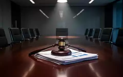 Ein Konferenztisch mit einem Hammer und Dokumenten, der die Corporate Governance und Aufsichtsratstätigkeit symbolisiert. - Foto: über boerse-global.de
