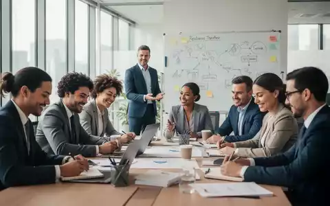 Eine Gruppe von Fachleuten nimmt an einem Resilienz-Workshop in einem modernen Büro teil, um Widerstandsfähigkeit zu stärken. - Foto: über boerse-global.de